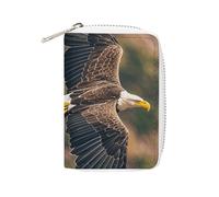 NTVOWPZO Porte-cartes de crédit pour homme - Porte-cartes de visite souple - Vue aérienne d'un aigle à tête blanche - Avec fermeture éclair - Style : 16 x 11,5 cm - Style : 16 x 11,5 cm, Style :,