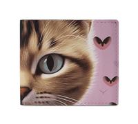 NTVOWPZO Portefeuille pour homme avec porte-cartes de crédit, carttoon chat, portefeuille fin pour femme, portefeuille à deux volets, poche pour pièces de monnaie, style, taille unique, style, taille