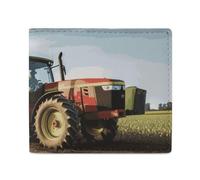 NTVOWPZO Portefeuille pour homme avec porte-cartes de crédit Tracteur Farm Portefeuille fin pour femme Portefeuille à deux volets avec poche pour pièces de monnaie, style, taille unique, style, taille