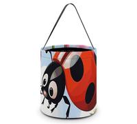 NTVOWPZO Sacs à friandises ou astuces pour Halloween, motif coccinelle, fleur, seau à bonbons d'Halloween, sac fourre-tout, sacs à bonbons, style, taille unique, style, taille unique, Style :, Taille