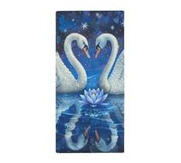 NTVOWPZO Serviette très absorbante avec deux cygnes blancs à séchage rapide, serviettes de bain légères et douces pour salle de bain, douche, sport, voyage, piscine