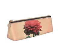 NTVOWPZO Trousse à crayons en cuir de grande capacité avec cadre bleu avec fermeture éclair pour femme, Une petite fleur rouge, One Size, Trousse à crayons