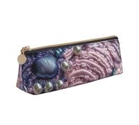 NTVOWPZO Trousse à crayons en cuir de grande capacité avec fermeture éclair et porte-stylo pour femme Motif cœur dinosaure, Portefeuille Pearl, Taille unique, Trousse à crayons
