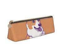 NTVOWPZO Trousse à crayons en cuir de grande capacité avec fermeture éclair et porte-stylo pour femme Motif cœur dinosaure, Crème glacée pour chiot, Taille unique, Trousse à crayons
