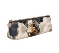NTVOWPZO Trousse à crayons en cuir de grande capacité avec fermeture éclair et porte-stylo pour femme Motif cœur dinosaure, Girafe dans les nuages, Taille unique, Trousse à crayons