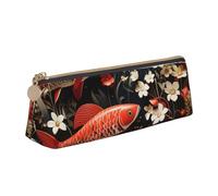 NTVOWPZO Trousse à crayons en cuir de grande capacité avec fermeture éclair et porte-stylo pour femme Motif cœur dinosaure, Poissons et plantes, Taille unique, Trousse à crayons