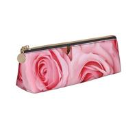 NTVOWPZO Trousse à crayons en cuir de grande capacité avec fermeture éclair pour femme - Monochrome - Tête de squelette, Roses fraîches, Taille unique, Trousse à crayons