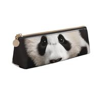 NTVOWPZO Trousse à crayons en cuir de grande capacité avec fermeture éclair pour femme Motif dauphins mignons, Animaux mignons noirs et blancs, Taille unique, Trousse à crayons