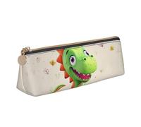 NTVOWPZO Trousse à crayons en cuir de grande capacité avec fermeture éclair pour femme Motif dauphins mignons, Adorable dinosaure., Taille unique, Trousse à crayons