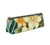 NTVOWPZO Trousse à crayons en cuir de grande capacité avec fermeture éclair pour femme Motif floral libellule, Rayures Vert, Taille unique, Trousse à crayons
