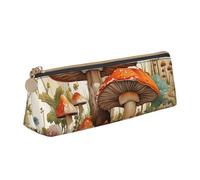 NTVOWPZO Trousse à crayons en cuir de grande capacité avec fermeture éclair pour femme Motif floral libellule, Champignon géant, Taille unique, Trousse à crayons