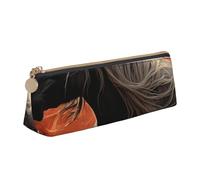 NTVOWPZO Trousse à crayons en cuir de grande capacité avec fermeture éclair pour femme Motif Paris romantique, Mustang romantique, Taille unique, Trousse à crayons
