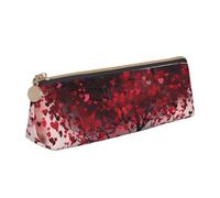 NTVOWPZO Trousse à crayons en cuir de grande capacité avec fermeture éclair pour femme - Pierre d'orchidée rouge, Arbre en forme de cœur, Taille unique, Trousse à crayons