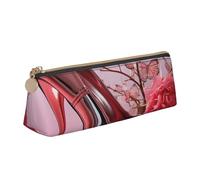 NTVOWPZO Trousse à crayons en cuir de grande capacité avec fermeture éclair pour femme - Pierre d'orchidée rouge, Chaussures à talons hauts papillon, Taille unique, Trousse à crayons