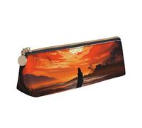 NTVOWPZO Trousse à crayons en cuir de grande capacité avec fermeture éclair pour femme, Silhouette fluide, Taille unique, Trousse à crayons