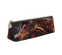 NTVOWPZO Trousse à crayons en cuir de grande capacité avec motif géométrique lumineux avec fermeture éclair pour femme, Dinosaure avec bouche ouverte, Taille unique, Trousse à crayons
