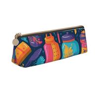 NTVOWPZO Trousse à crayons en cuir de grande capacité en alpaga avec fermeture éclair pour femme, Illustration d'outils de coiffure, Taille unique, Trousse à crayons