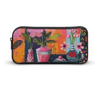NTVOWPZO Trousse à stylos esthétique avec fleurs dans un vase, sac à stylos, trousse de maquillage, organisateur de bureau pour bureau, style, 22 x 12 x 5 cm, trousse à crayons, Style :, 22*12*5cm,