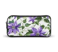 NTVOWPZO Trousse à stylos esthétique avec fleurs violettes - Trousse de maquillage - Organiseur de bureau - 22 x 12 x 5 cm, Style :, 22*12*5cm, Trousse à crayons