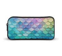 NTVOWPZO Trousse à stylos esthétique avec motif écailles de sirène dégradées de rêve, trousse de maquillage, organiseur de bureau pour bureau, style, 22 x 12 x 5 cm, trousse à crayons, Style :,