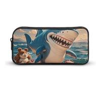 NTVOWPZO Trousse à stylos esthétique Leviathan Fun Shark Bear - Trousse de maquillage portable pour bureau - 22 x 12 x 5 cm, Style :, 22*12*5cm, Trousse à crayons