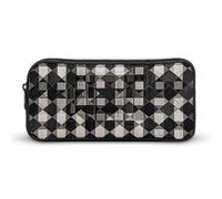 NTVOWPZO Trousse à stylos esthétique, noire et blanche, à carreaux, trousse de maquillage, organiseur de bureau pour bureau, style, 22 x 12 x 5 cm, trousse à crayons, Style :, 22*12*5cm, Trousse à