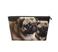 NTVOWPZO Trousse de toilette de voyage pour femmes et hommes, chiots, carlin, grande capacité, résistante à l'eau, Or, One Size