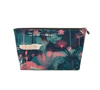 NTVOWPZO Trousse de toilette de voyage pour femmes et hommes, motif palmier tropical, trousse de maquillage de grande capacité, résistante à l'eau, doré, Taille unique