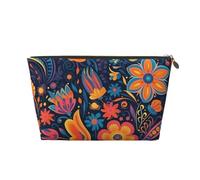 NTVOWPZO Trousse de toilette de voyage pour femmes et hommes - Peinture florale vibrante - Grande capacité - Résistante à l'eau, doré, Taille unique