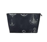 NTVOWPZO Trousse de toilette de voyage pour homme et femme - Ancre nautique sur fond - Grande capacité - Résistante à l'eau, Argenté., Taille unique