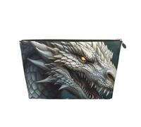 NTVOWPZO Trousse de toilette de voyage pour homme et femme - Grande capacité - Résistante à l'eau - Motif dragon - Blanc, doré, Taille unique
