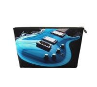 NTVOWPZO Trousse de toilette de voyage pour homme et femme - Grande capacité - Résistante à l'eau - Motif guitare bleue, Or, One Size