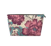 NTVOWPZO Trousse de toilette de voyage pour homme et femme - Motif fleurs et feuilles violettes - Grande capacité - Résistante à l'eau, doré, Taille unique