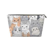 NTVOWPZO Trousse de toilette de voyage pour homme et femme - Style animation chat - Grande capacité - Résistante à l'eau, doré, Taille unique