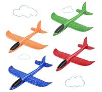 Ntwdby 4 Pièces Avions en Polystyrène, Avion Polystyrene Planeur, Interactif Avion en Mousse, Extérieur Interactif Avions en Mousse, Avion Mousse pour Le Parc, la Plage, la Cour, Le Jardin