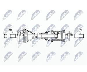 NTY Arbre d’EntrInd Moins 37/38 Avant Droit, 1024 mm, NPW-WW-255 pour VW
