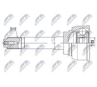NTY NPZ-IS-009 Jeu de joints, arbre de transmission