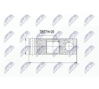 NTY Flector de transmission NPW-VW-022 Compatible AUDI A4 B5, A6 C5, A8 D2, VW Passat B5