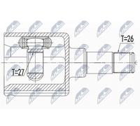 Joint de cardan du côté boîte de vitesses NPW-FR-058 NTY pour FORD KUGA I