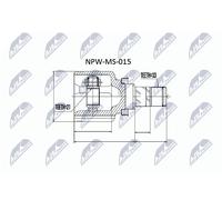 NTY NPW-MS-015 Jeu de joints, arbre de transmission pour MITSUBISHI,SMART