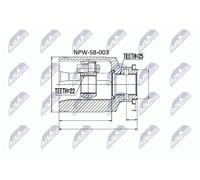 NTY NPW-SB-003 Jeu de joints, arbre de transmission pour SUBARU