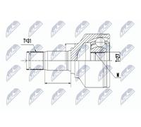 NTY NPW-VV-095 Jeu de joints, arbre de transmission pour VOLVO