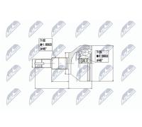 NTY NPZ-AR-014 Jeu de joints, arbre de transmission pour ALFA ROMEO