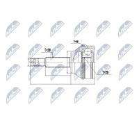 NTY Kit de tête de cardan extérieur NPZ-FR-033 pour Ford Transit 2.2 TDCI 06 Type3 (1426735,1511458)