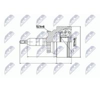NTY Jeu de joints arbre de transmission NPZ-FR-045 pour FORD USA, LINCOLN