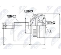 NTY NPZ-PL-005 Kit de tête de cardan