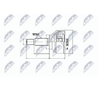 Joint de cardan Essieu avant droit NPZ-RE-014 NTY pour OPEL RENAULT NISSAN