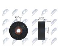 NTY RNK-CH-034 Poulie-tendeur, courroie trapézoïdale pour JEEP