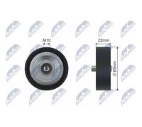NTY Galet enrouleur RNK-KA-003 - Matière plastique 65x22x10 pour Hyundai Kia