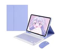 NTYHNFMIH Lanshui Accessories Detachable Keyboard with Pen Slot, Magnetic Leather Protective Case Suitable for iPad Air 11-inch 2024(Purple+Keyboard+Mouse)